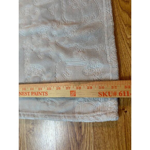 Plush Baby Blanket Embossed Animals Gray Oeko-Tex Certification Giraffe Hippo - Picture 6 of 9